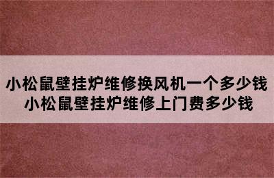 小松鼠壁挂炉维修换风机一个多少钱 小松鼠壁挂炉维修上门费多少钱